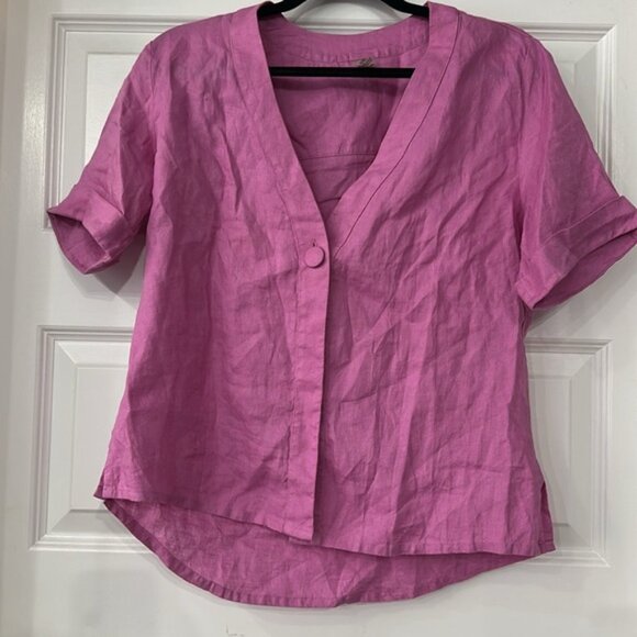 PQ x Revolve Women's Pink Sammy Button Up Shirt & Pants Set Size Small - Picture 6 of 11